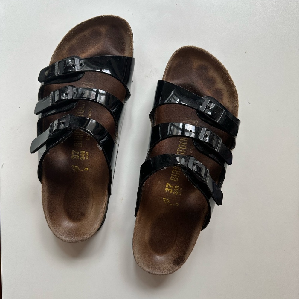 Black Birkenstock Florida Patent Black